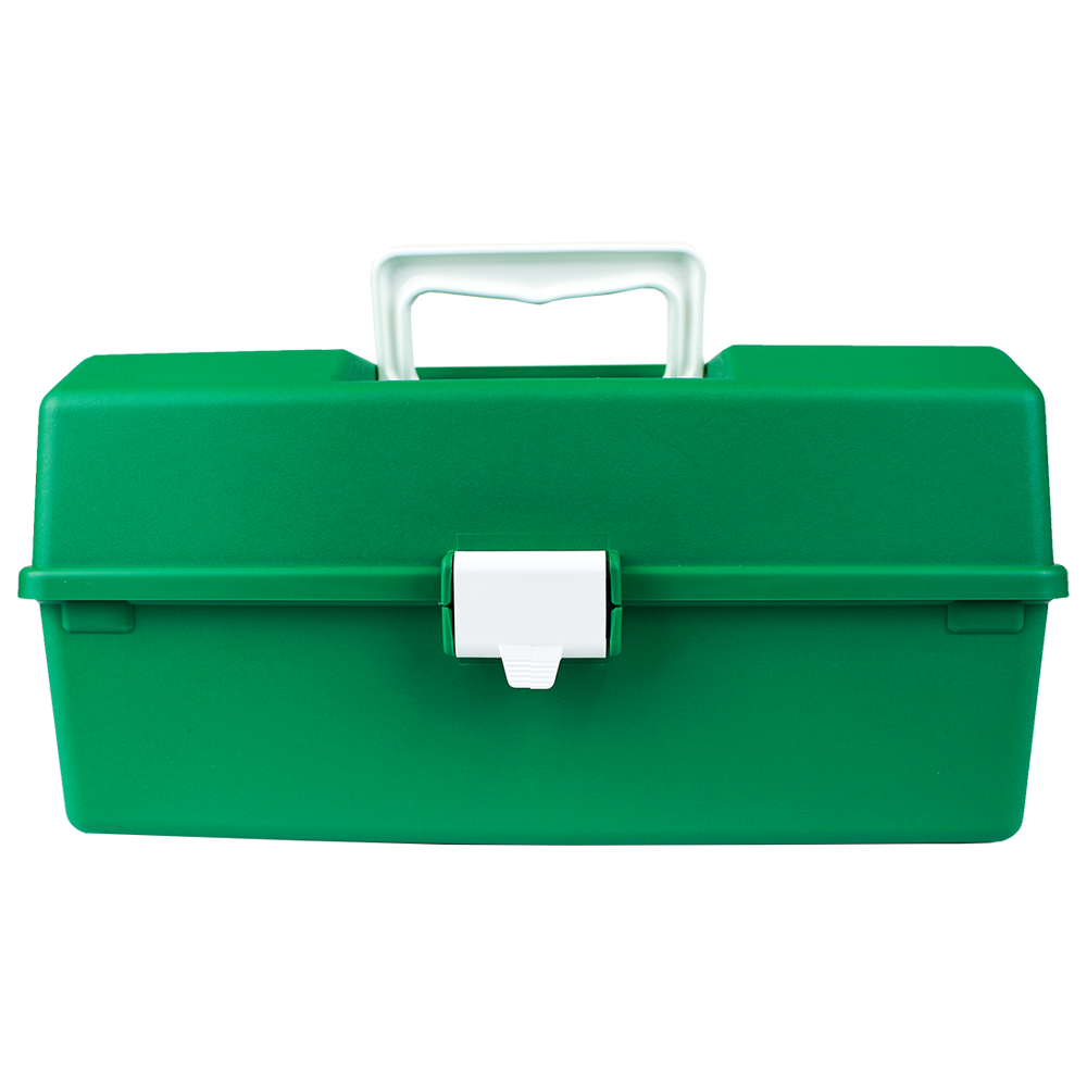 Green Plastic First Aid Tacklebox with 1 Tray 16 x 33 x 19cm