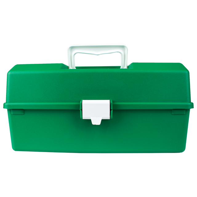 Green Plastic First Aid Tacklebox with 1 Tray 16 x 33 x 19cm