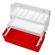 Red and White Plastic First Aid Tacklebox with 2 Trays 20 x 40 x 23cm