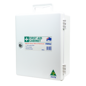 Small Plastic First Aid Cabinet with Key 26 x 32 x 14cm