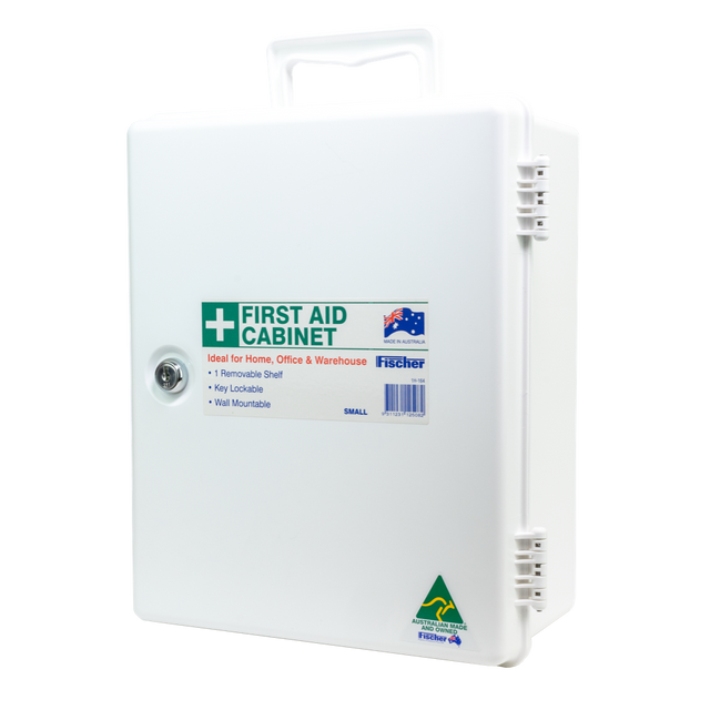 Large Plastic First Aid Cabinet with Key 32 x 37 x 18cm