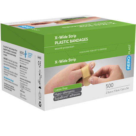Plastic X-Wide Strip 7.5 x 2.5cm Box/500