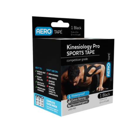 Black Kinesiology Pro Sports Tape 5cm x 5m
