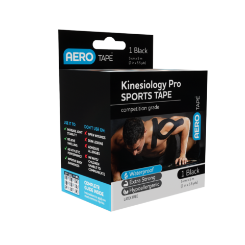 Black Kinesiology Pro Sports Tape 5cm x 5m