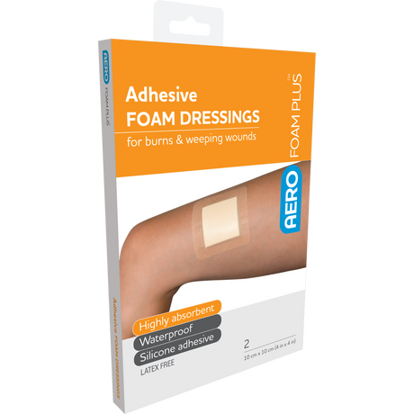 Adhesive Foam Dressings 10 x 10cm Box/2