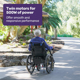 Folding Electric Wheelchair – 24" Wheels, Up to 130kg Load