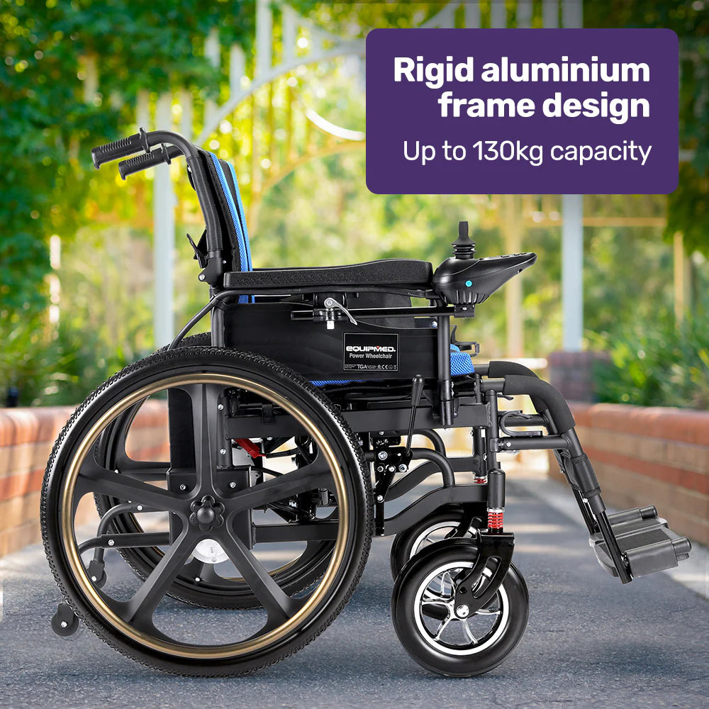 Folding Electric Wheelchair – 24" Wheels, Up to 130kg Load