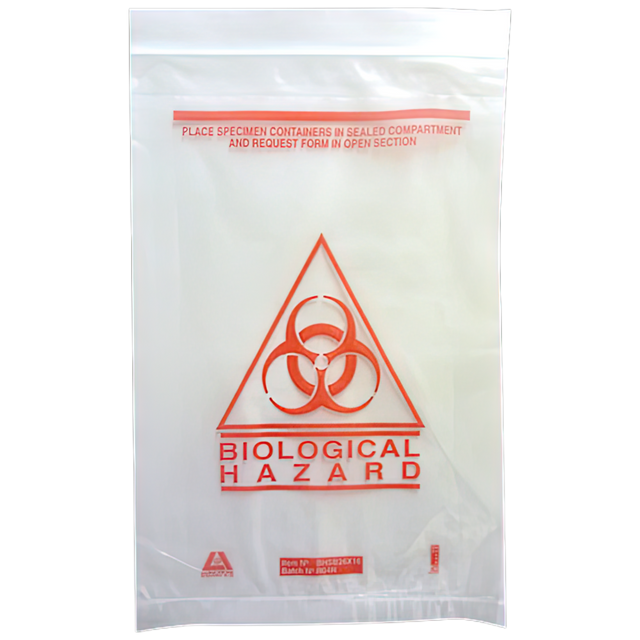 Biohazard Clinical Waste Bag 255 x 160mm 50/Pk