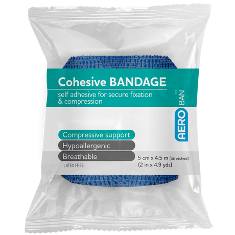 Blue Cohesive Bandage 5cm x 4.5M