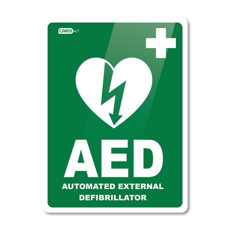 CARDIACT Poly AED Defibrillator Sign 22.5 x 30cm
