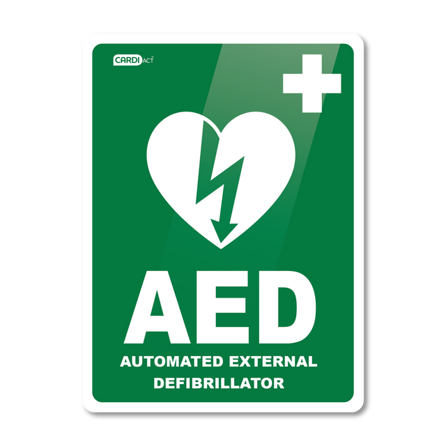 CARDIACT Poly AED Defibrillator Sign 22.5 x 30cm