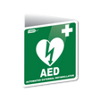 CARDIACT Poly AED Angle Bracket Sign 22.5 x 22.5cm