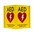 CARDIACT Metal Yellow AED Angle Bracket Sign