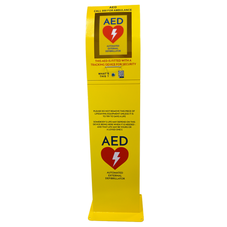 Yellow Floor Mount AED Cabinet 30 x 40 x 160 cm