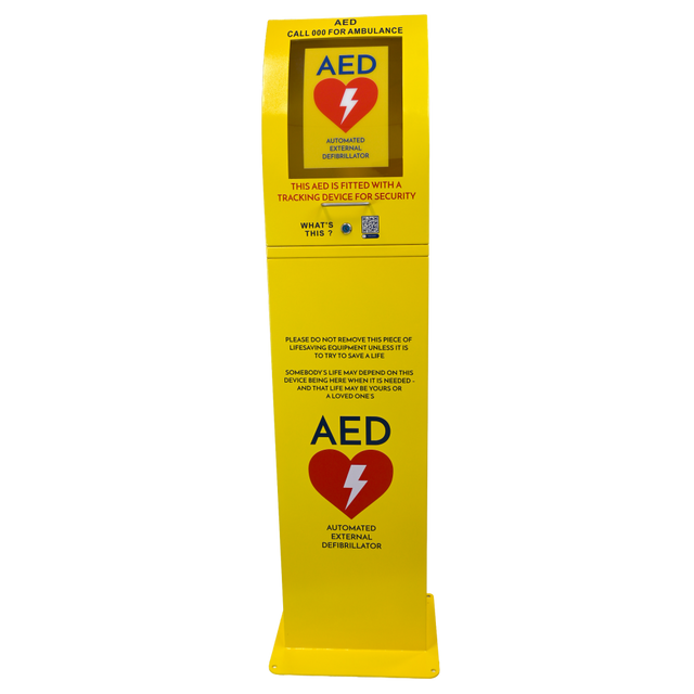 Yellow Floor Mount AED Cabinet 30 x 40 x 160 cm