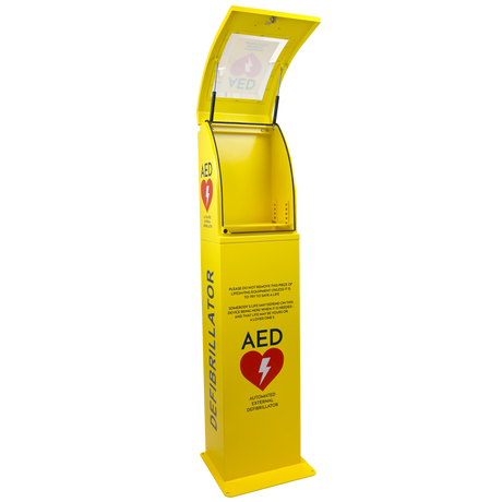 Yellow Floor Mount AED Cabinet 30 x 40 x 160 cm