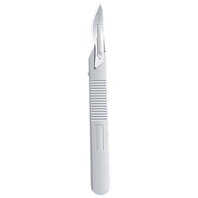 Disposable No 24 Scalpel Blade & Handle Sterile 5/Pk