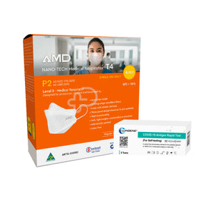 AMD Premium Disposable Mask 50 Box Plus Covid Tests