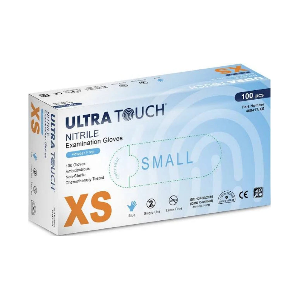 Ultra Touch Blue Nitrile Powder Free Gloves (10/Boxes)