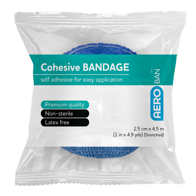 Cohesive Bandages 2.5cm x 4.5M Wrap/12