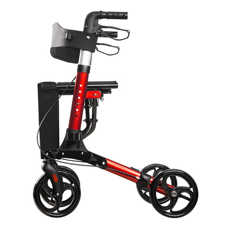 Euro Walker - 4 Wheeled Rollator Walker - Red