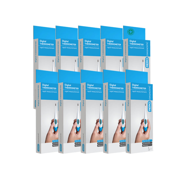 Digital Clinical Thermometer - 10 Pack