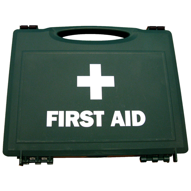 Green Medium Plastic First Aid Case 27 x 20 x 8cm
