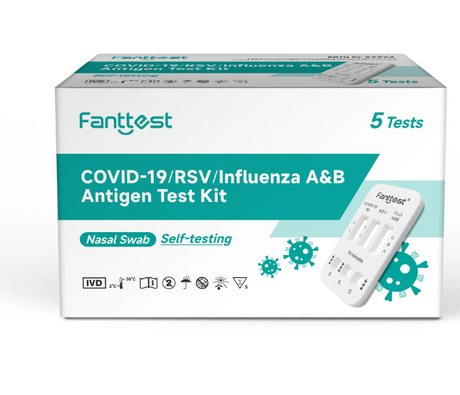 COVID-19 and Influenza A+B Rapid Antigen Test 5 Pack