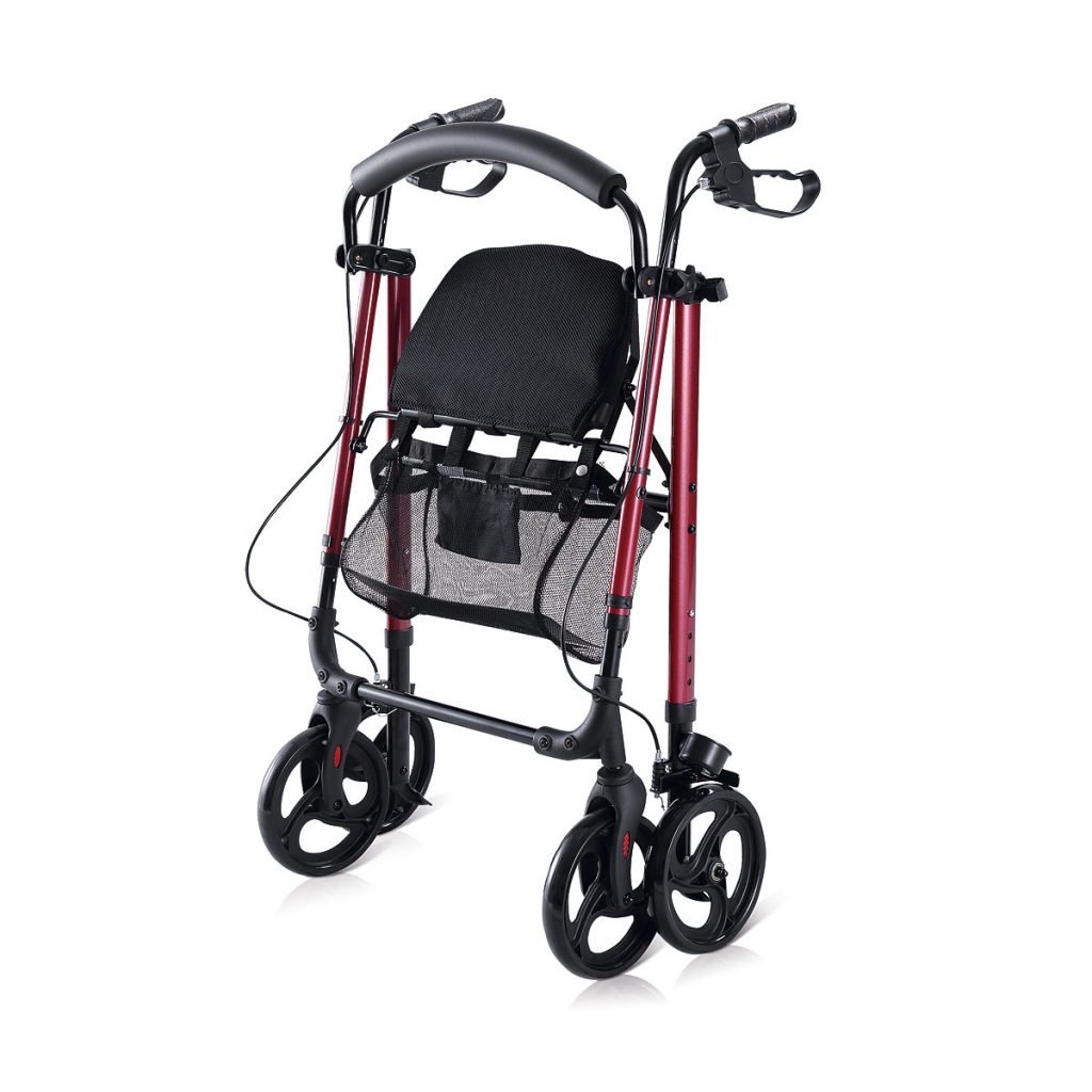 Lightweight Rollator Walker - Red