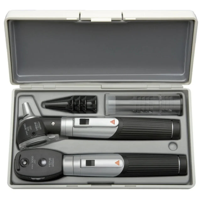 HEINE Mini 3000 Diagnostic Set XHL With 2 Handles In Hard Case 