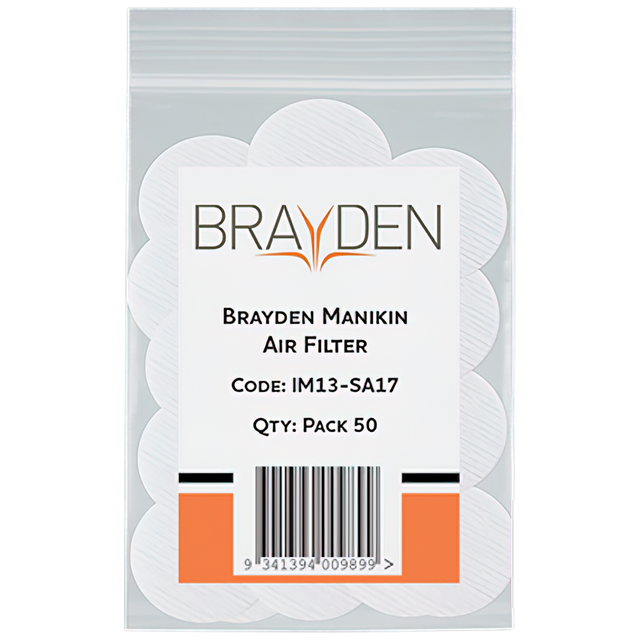 BRAYDEN Manikin Air Filter – Adult Pack/50