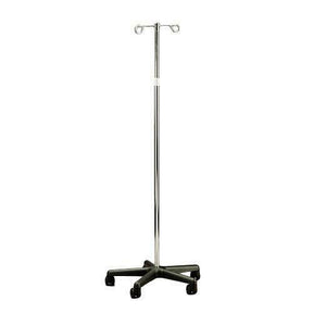 Intravenous IV Pole, 2 Prong Stainless Steel Head