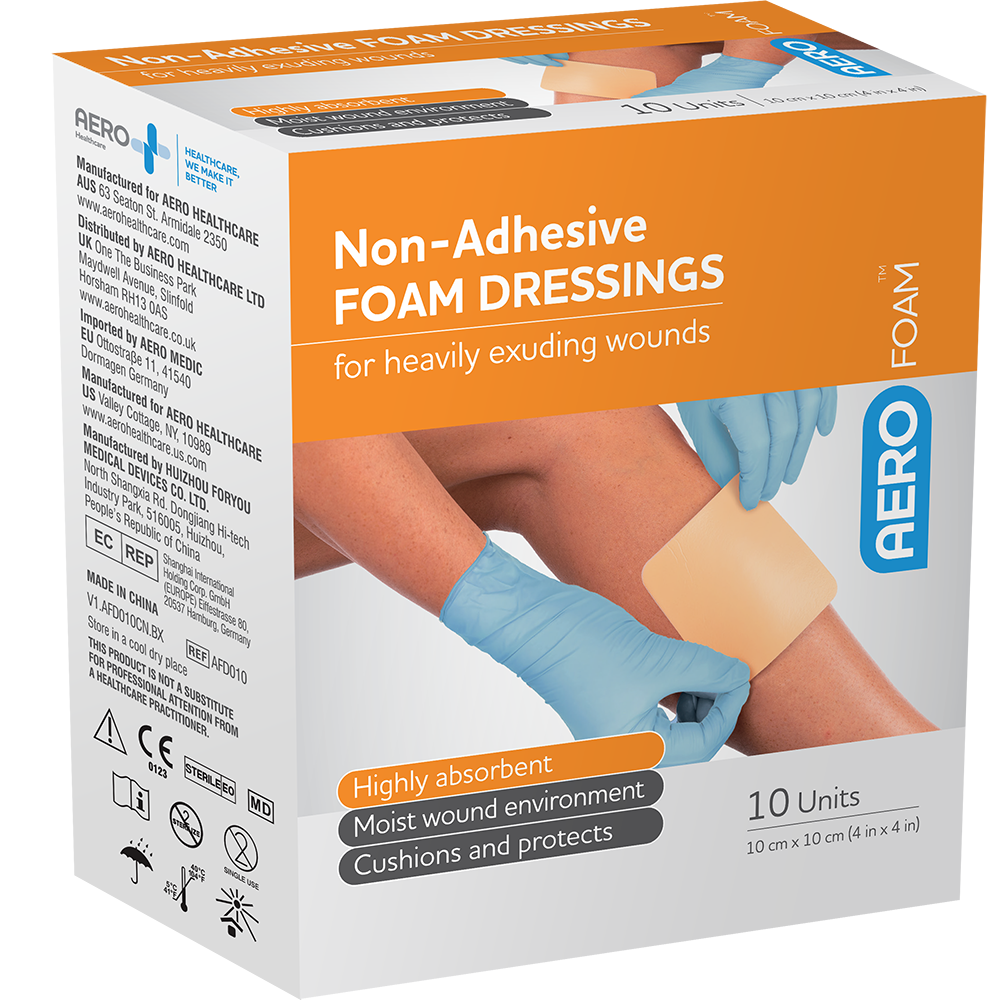 Non-Adhesive Foam Dressing 10 x 10cm Box/10