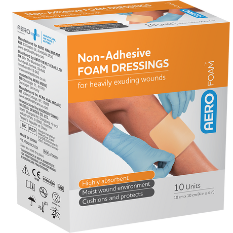Non-Adhesive Foam Dressing 10 x 10cm Box/10