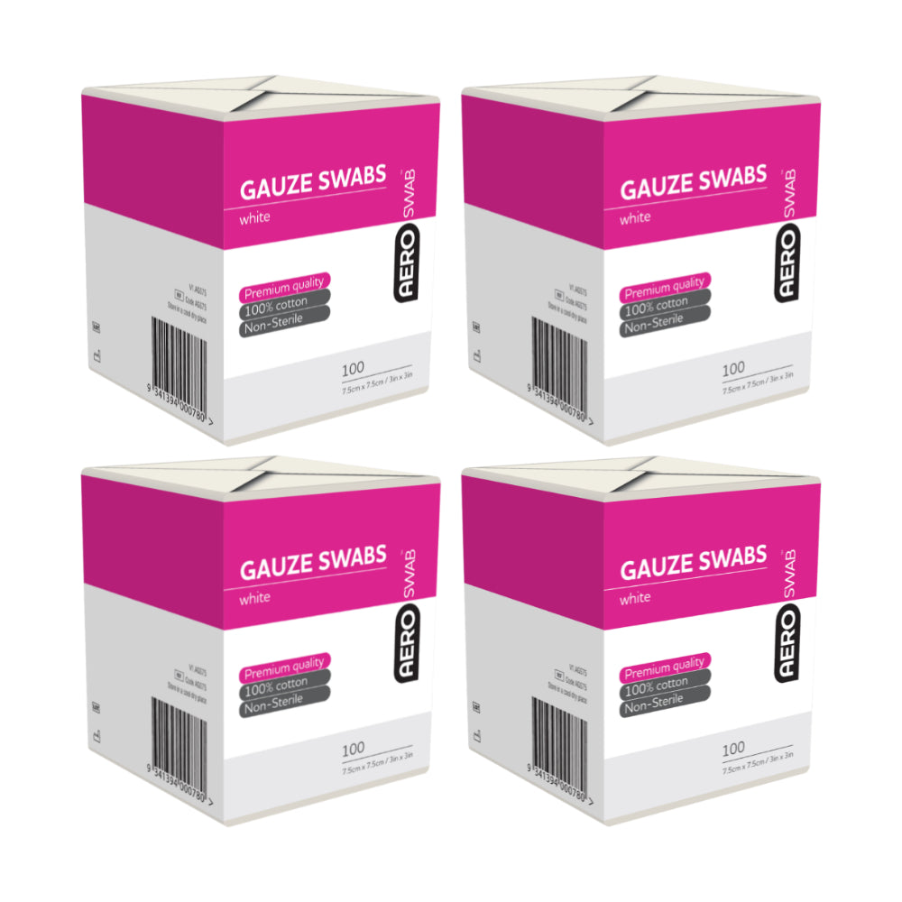 Non-Sterile White Gauze Swab 7.5 x 7.5cm 4/Pks (8PLY)