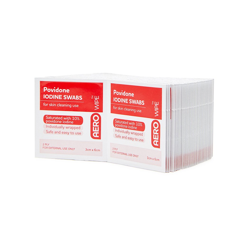 Povidone Iodine Swabs 2 ply 60mm x 33mm 100Pk