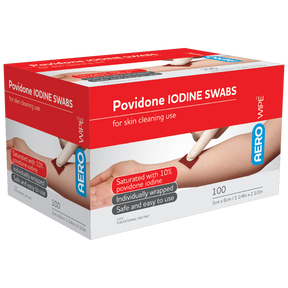 Povidone Iodine Swabs 2 ply 60mm x 33mm 100Pk