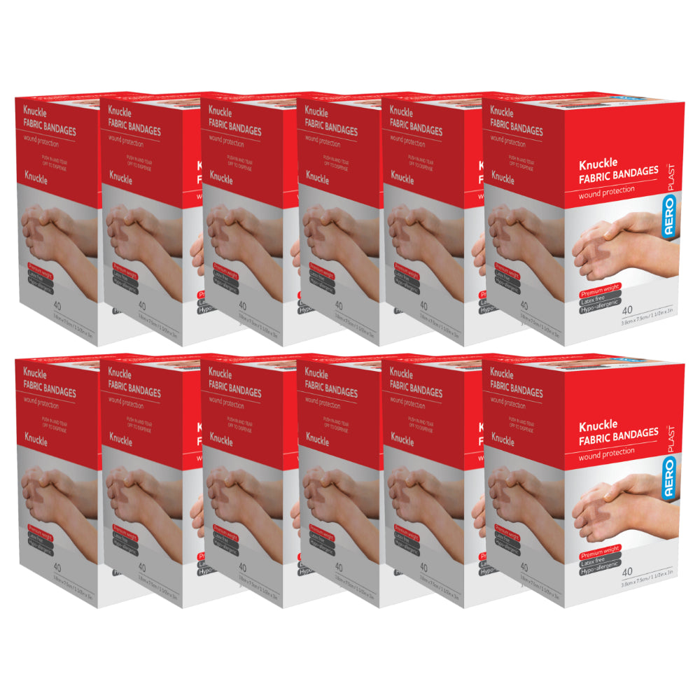 Premium Fabric Knuckle Dressings 7.5 x 3.8cm Box/40 12/Pks