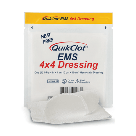 QUIKCLOT Haemostatic EMS Dressing 10 x 10cm Box/10