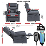 Artiss Lift Recliner Chair 8-Point Heated Massage 130° - 150kg - Grey