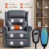Artiss Lift Recliner Chair 8-Point Heated Massage 130° - 150kg - Grey