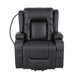 Power Lift Recliner Chair with Massage & Heat (PU Leather Black, USB, Cup Holders & Phone Holder)