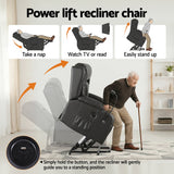 Artiss Lift Recliner Chair 8-Point Heated Massage USB Charging Port Phone Holder 135° Recline PU Leather Black
