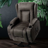 Artiss Lift Recliner Chair 8-Point Heated Massage 135° - Grey