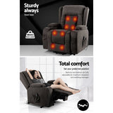 Artiss Lift Recliner Chair 8-Point Heated Massage 135° - Grey