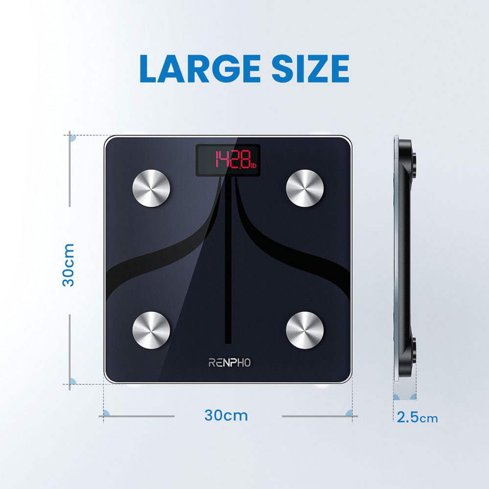 RENPHO Smart Body Composition Scale, Black, 180 kg Capacity