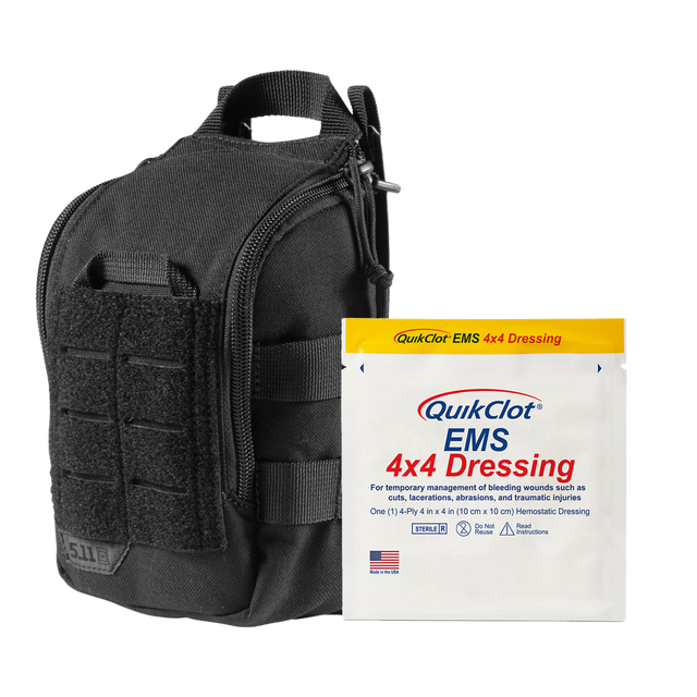 RAPIDSTOP Medium Bleed Control with QUIKCLOT EMS Roll- Tactical 13 x 18 x 8cm