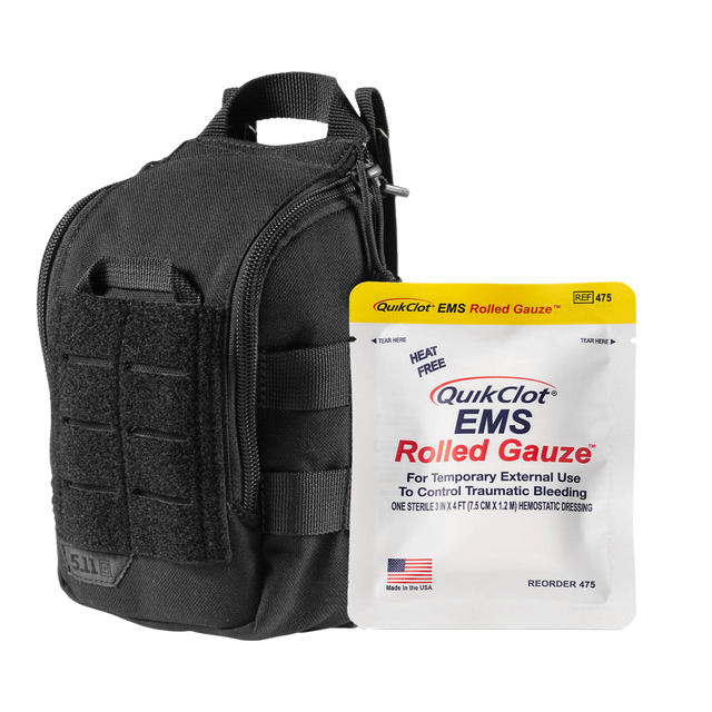 RAPIDSTOP Tactical Bleed Control Kit 13 x 18 x 8cm + Bonus EMS Roll