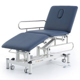 Electric Three-Section Medical Treatment Couch with Side Rails