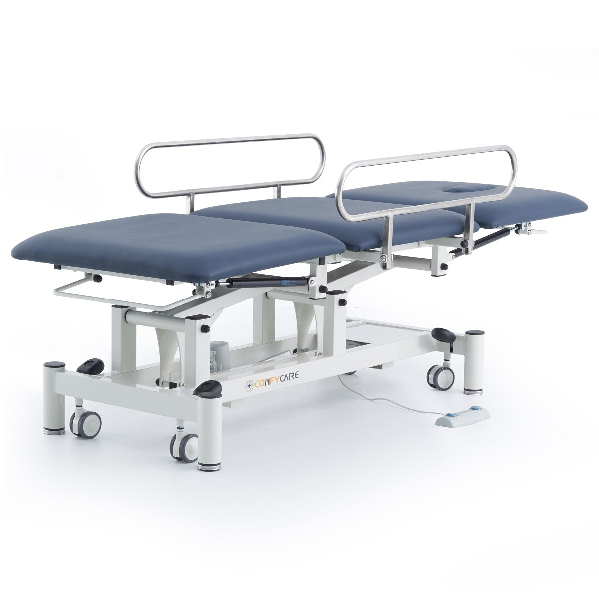 Electric Three-Section Medical Treatment Couch with Side Rails